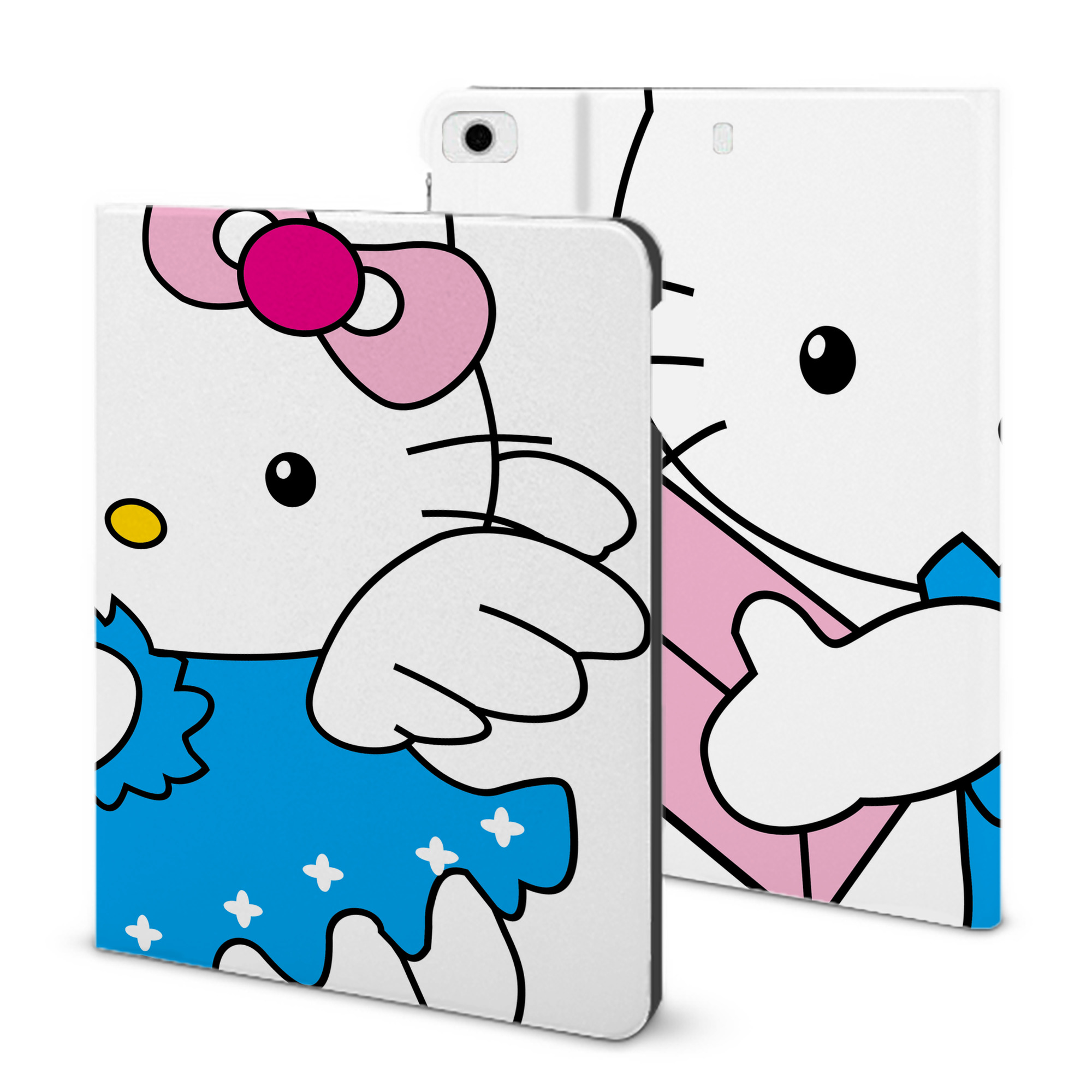 （画像用） Hello Kitty ハローキティ IPad ケース ブック型 PUレザー TPU 耐衝撃 軽量 薄型 ペン収納なし 全面保護 IPad 各モデル対応